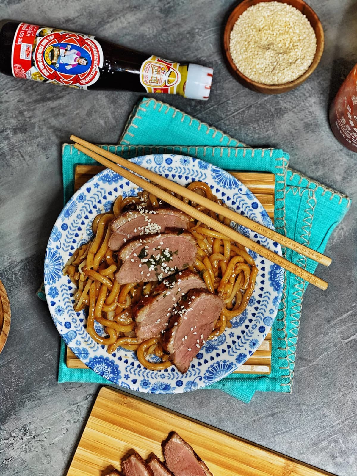 Kačacie prsia (sous vide) s udon rezancami